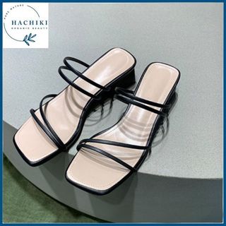 Giày cao gót nữ 3p đế vuông Giày cao gót 3p nữ HACHIKI chất lượng bền đẹp mang được 2 kiểu sang trọng