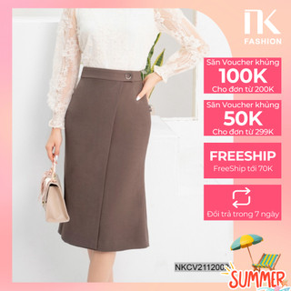 Chân Váy Đuôi Cá Tà Bông NK Fashion Dáng Dài Qua Gối Công Sở Thiết Kế Cao Cấp NKCV2112002