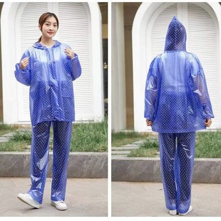 Áo Mưa Bộ nhựa dẻo chống thấm tuyệt đối - Áo mưa bộ chấm bi dẻo dai bền đẹp