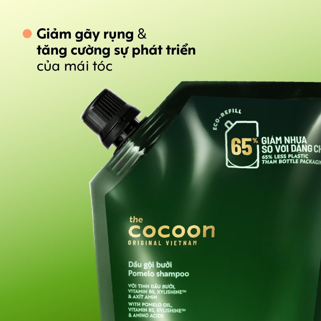 Túi Refill - Dầu gội bưởi Cocoon giúp giảm gãy rụng và làm mềm tóc 500ml