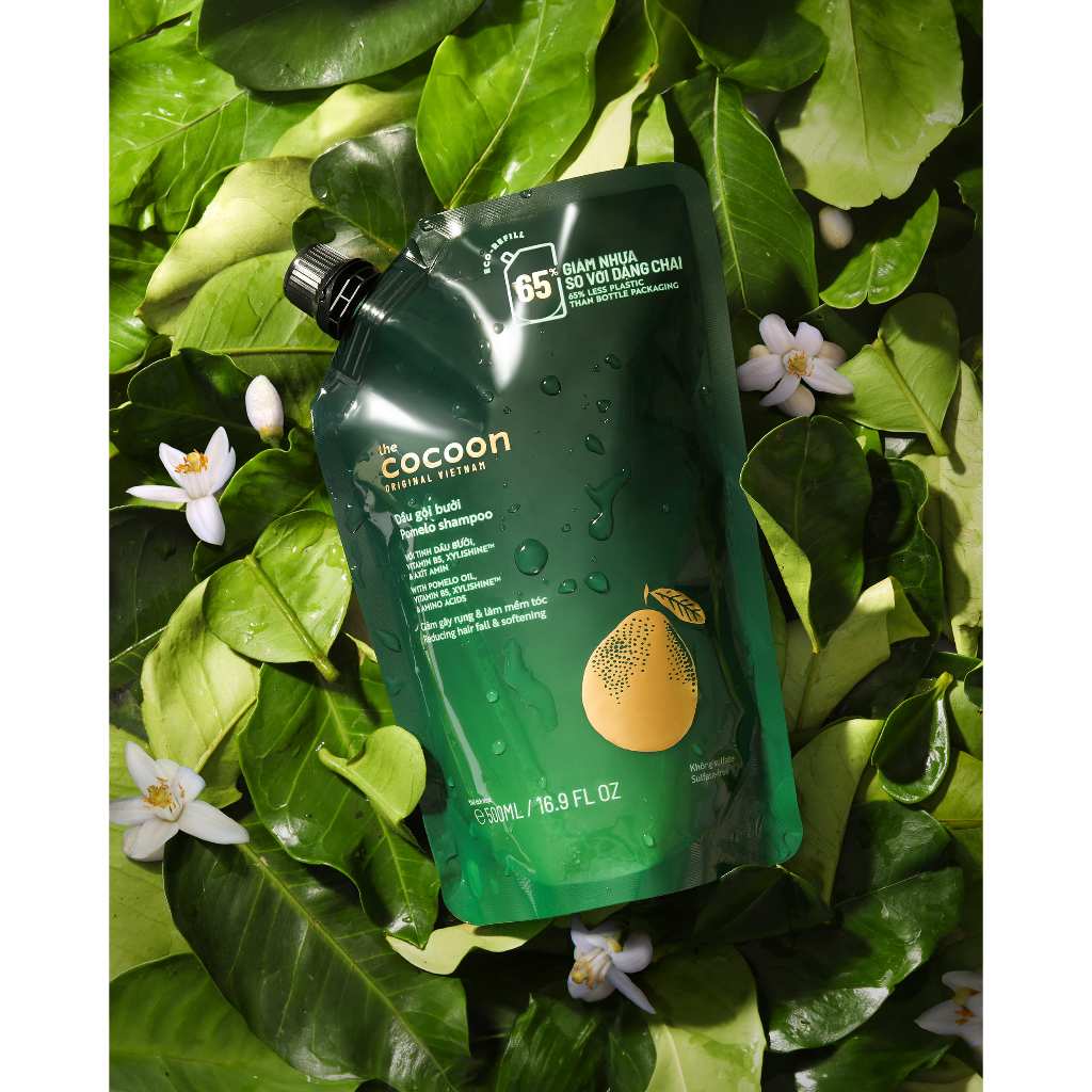 Túi Refill - Dầu gội bưởi Cocoon giúp giảm gãy rụng và làm mềm tóc 500ml
