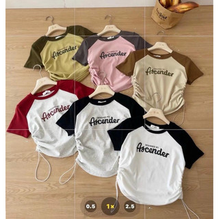 Áo Thun Cotton Croptop Kiểu Dáng Dây Rút Hai Bên Tuỳ Chỉnh Thiết Kế In Chữ Thời Trang - Nhím Xù Shop