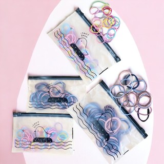 Set 100 dây thun cột tóc, chun buộc tóc dễ thương phong cách hàn quốc thun cột tóc nữ co giãn tốt phụ kiện tóc