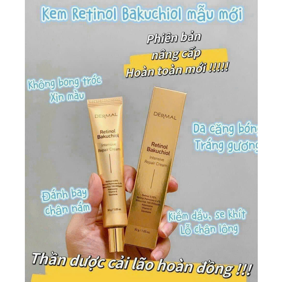 Kem Dưỡng Trắng Trẻ Hóa Da DERMAL Retinol Bakuchiol Intensive Repair Cream 30g Hàn Quốc- Mĩ Phẩm Chính Hãng Tstar