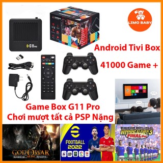 Game Box G11 PRO – 2024 tích hợp tính năng TV BOX – Thẻ 128GB full 42.105 game – 2 TAY CẦM KHÔNG DÂY chơi game Hạnh limo