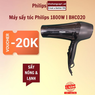 Máy sấy tóc Philips 2 chiều nóng lạnh BHC020 công suất lớn 1800W tạo kiểu tóc chuyên nghiệp chuẩn salon - BH 2 năm