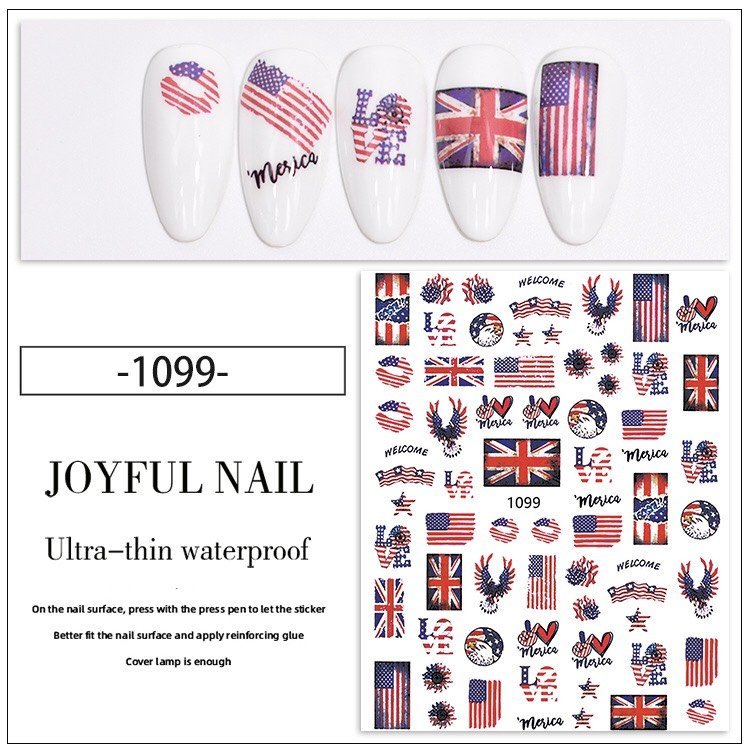Sticker lá cờ các nước dán móng tay