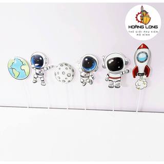 Mẫu Phi Hành Gia - Que Giấy trang trí Bánh kem, Topper trang trí Bánh Sinh nhật, Sự Kiện (phụ kiện Hoàng Long)