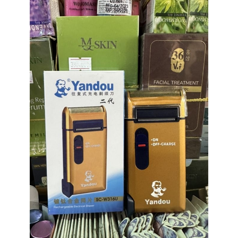 Máy cạo râu Yandou SC W316U - Cạo khô, màu vàng, pin sạc 30 phút sử dụng