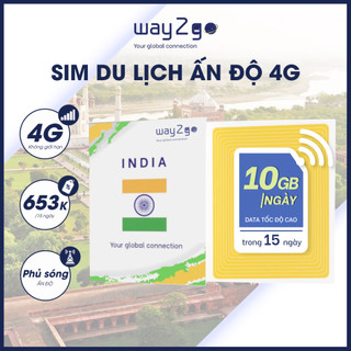 SIM du lịch ẤN ĐỘ KHÔNG GIỚI HẠN WAY2GO TỐC ĐỘ CAO