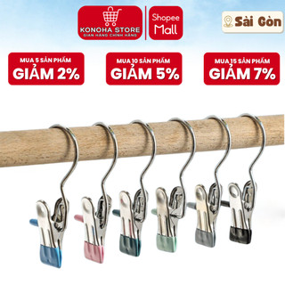 Móc 1 Kẹp Treo Quần Áo Đa Năng KONOHA, Chất Liệu Thép Không Gỉ Tiết Kiệm Diện Tích
