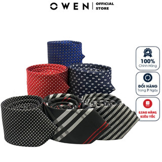 Cà vạt nam cao cấp OWEN chất liệu silk poly thiết kế kiểu cavat bản nhỏ sang trọng lịch lãm đẳng cấp quý ông