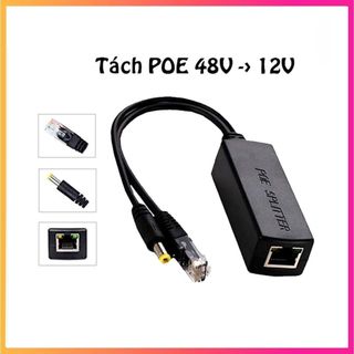 Bộ chuyển nguồn poe splitter 48v ra 12v, 5v chân dc 5.5x2.1, microusb, type c