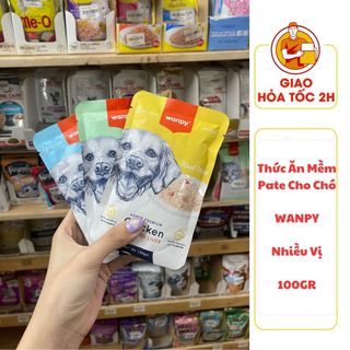 (CÓ QUÀ TẶNG) Thức Ăn Mềm Pate Gói WANPY Super Premium Cho Chó - 100gr - Nhiều Vị