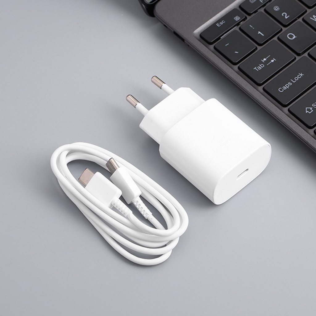 Bộ sạc nhanh 25w tương thích với Samsung chân cắm Type C kèm dây sạc nhanh Type C DYDX Bảo hành Lỗi 1 đổi 1