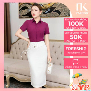 Chân Váy Bút Chì NK FASHION Thiết Kế Vạt Kiểu Dáng Trẻ Trung Thanh Lịch, Chất Vải Co Giãn Tốt NKCV2302003