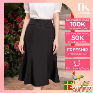 Chân Váy Đuôi Cá NK FASHION Thiết Kế Cạp Vạt Thanh Lịch Nữ Tính Chất Vải Nhập Hàn Cao Cấp NKCV2302005