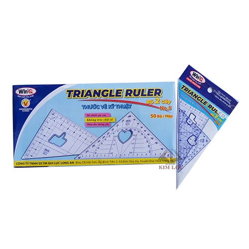 Bộ 2 Thước Eke WinQ No.5/ Thước Đo độ WinQ No. 3