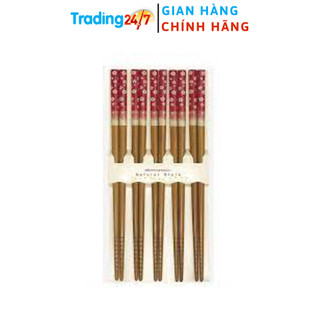 [Biên Hòa] Bộ 5 đũa mẫu hoa đỏ Nội địa Nhật Bản