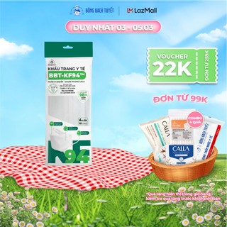 Khẩu trang Bông Bạch Tuyết KF94 4 lớp trắng (SL: 10 cái/gói)