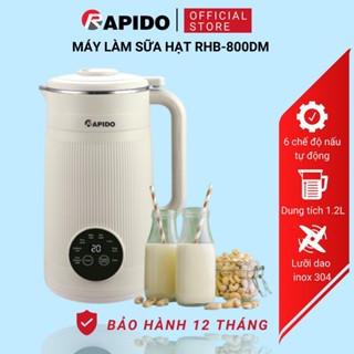  Máy làm sữa hạt Rapido dung tích 1,2Lit  máy xay nấu đa năng 6 chức năng tự động bảo hành 1 năm 