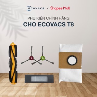 Phụ kiện robot hút bụi lau nhà Ecovacs T8 | Hộp phụ kiện | Chổi cạnh | Set 3 túi rác - Chính Hãng