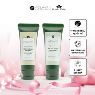 Cặp dầu gội đầu và dầu xả tóc thảo dược Weilaiya gừng trắng giúp ngăn rụng và kích thích mọc tóc size du lịch 20ml
