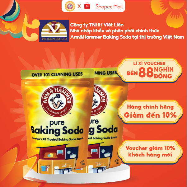 Combo 2: Bột Đa Năng Arm&Hammer Baking Soda 500g Scratchless Cleaning