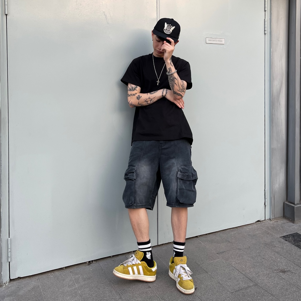 Bad Choices | Quần Shorts Jean túi hộp WASH màu form Unisex