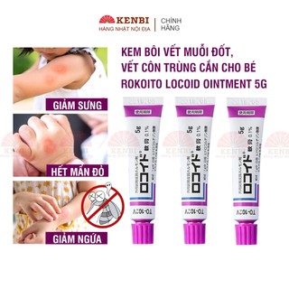 Kem bôi vết côn trùng cắn, vết muỗi đốt Rokoito locoid Ointment 5g Nhật Bản an toàn cho bé - Shop hàng Nhật Kenbi