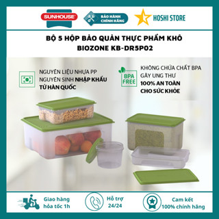 Bộ hộp đựng thực phẩm, hộp bảo quản thực phẩm Sunhouse nhiều kích cỡ 400ml, 500ml, 1100ml, 2700ml