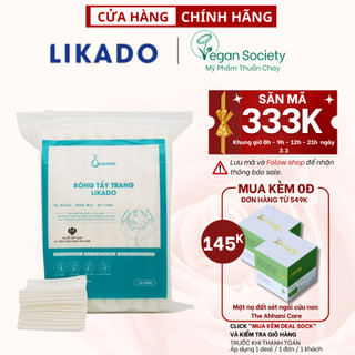 Bông tẩy trang 222 miếng Likado chất liệu Cotton túi 222 miếng 3 lớp dùng để tẩy trang sau khi trang điểm