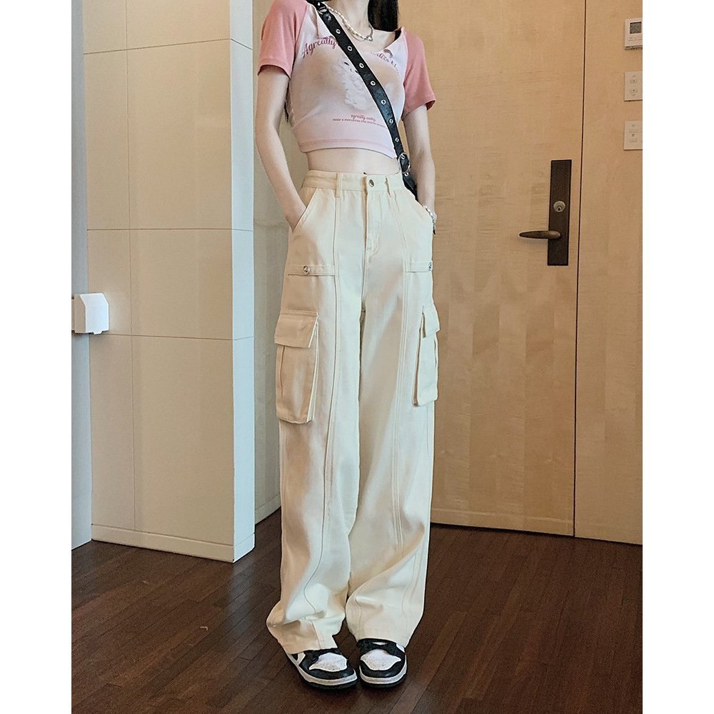 Quần kaki ống suông nữ lưng cao phong cách Hàn Quốc trẻ trung đa dạng màu - Avocado