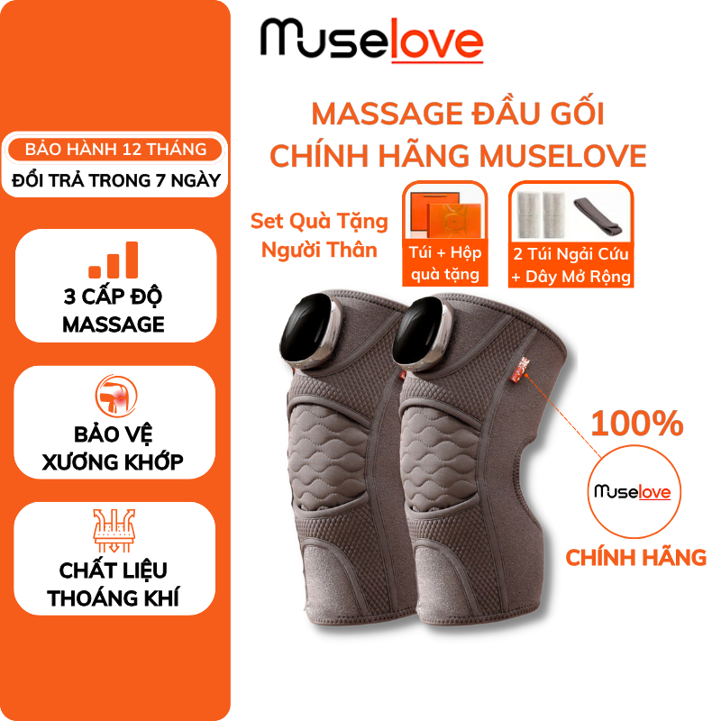 Máy Massage Đầu Gối MUSELOVE Hỗ Trợ Giảm Đau Nhức Xương Khớp, Bả Vai, Cánh Tay, 3 Chế Độ Massage Làm Nóng Nhanh