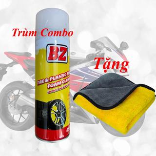 Combo Chai xịt làm bóng vỏ, phục hồi nhựa đen BZ chính hãng mẫu chai mới 450ml