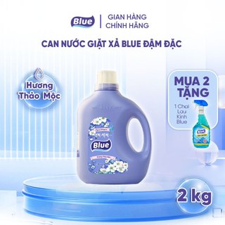 Nước Giặt Blue can 2L hương Thảo mộc - Sản xuất theo Công nghệ Hàn Quốc, an toàn với mọi loại da - Thơm ngát dài lâu
