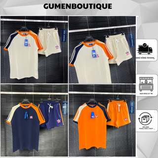Bô Cộc Nam A Di Đát thêu Logo Trước Ngực Phối Tay Hai Màu Cực Chất - Bộ Cộc Nam A Di Nam Nữ Đát thêu Logo Siêu Đẹp