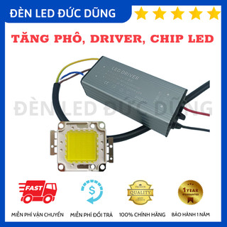 Tăng phô, driver, chip led 50w trắng, vàng dc30-36v