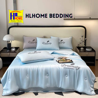 Bộ chăn ga gối phi lụa dream chăn hè chần bông mẫu mới nhất thoáng mát, mềm mại