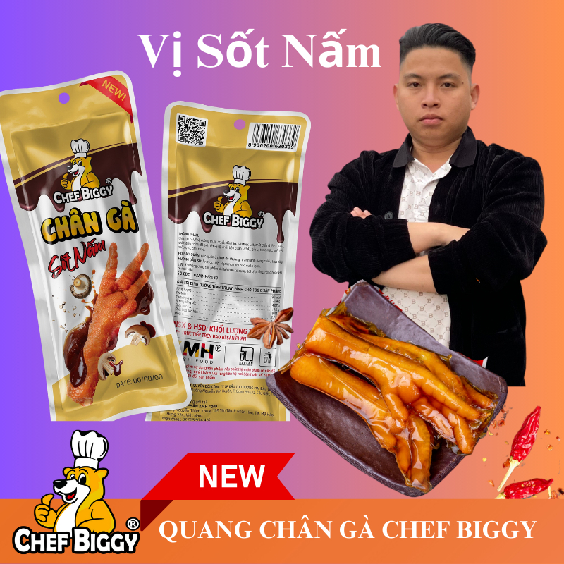 Giá Sỉ Thùng 100 Chiếc Chân Gà CHEF BIGGY Loại To 42 gram Chính Hãng Hàng Việt Nam