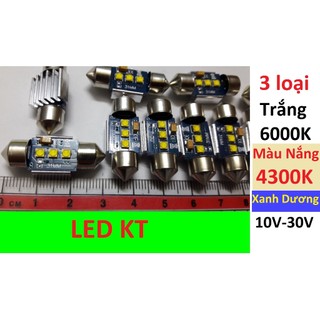 Led trần ô tô xe tải 28mm 31mm 36mm 39mm 42mm trắng, Vàng nắng 12v 24v 30v 3 chip cree festoon bóng đũa đèn led