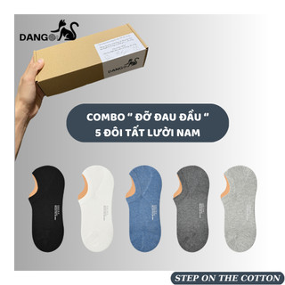 Combo 5 đôi tất/ vớ lười nam năng động cotton Tân Cương mềm mịn, silicon chống tụt