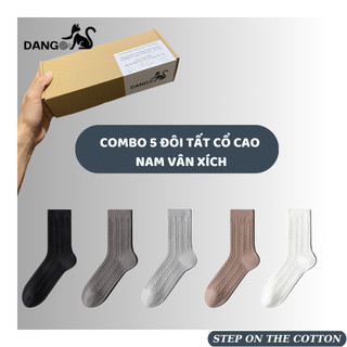 Combo 5 đôi Tất vớ nam công sở vân xích cao cấp Dango SIÊU ẤM 5 - 18 độ 100% cotton