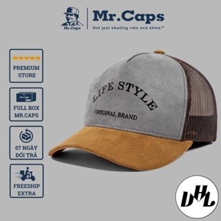 Nón Kết Phối Lưới Mix Da Lộn Thêu UFE STYLE Bụi Bặm Vá Kết Nâu Nam nữ
