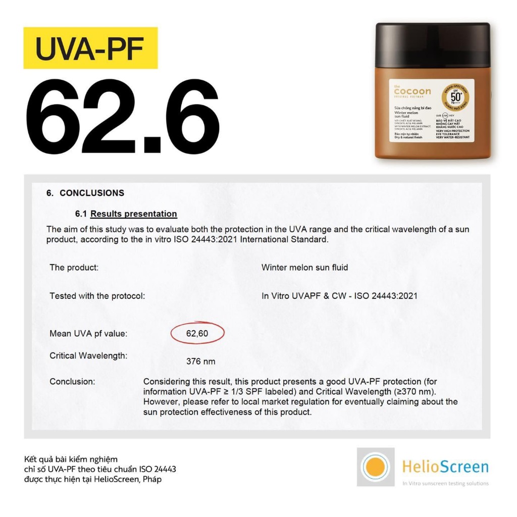MINI SIZE-Sữa chống nắng bí đao - Ráo mịn tự nhiên SPF 50+, UVA-PF 62.6 Cocooon 15ml