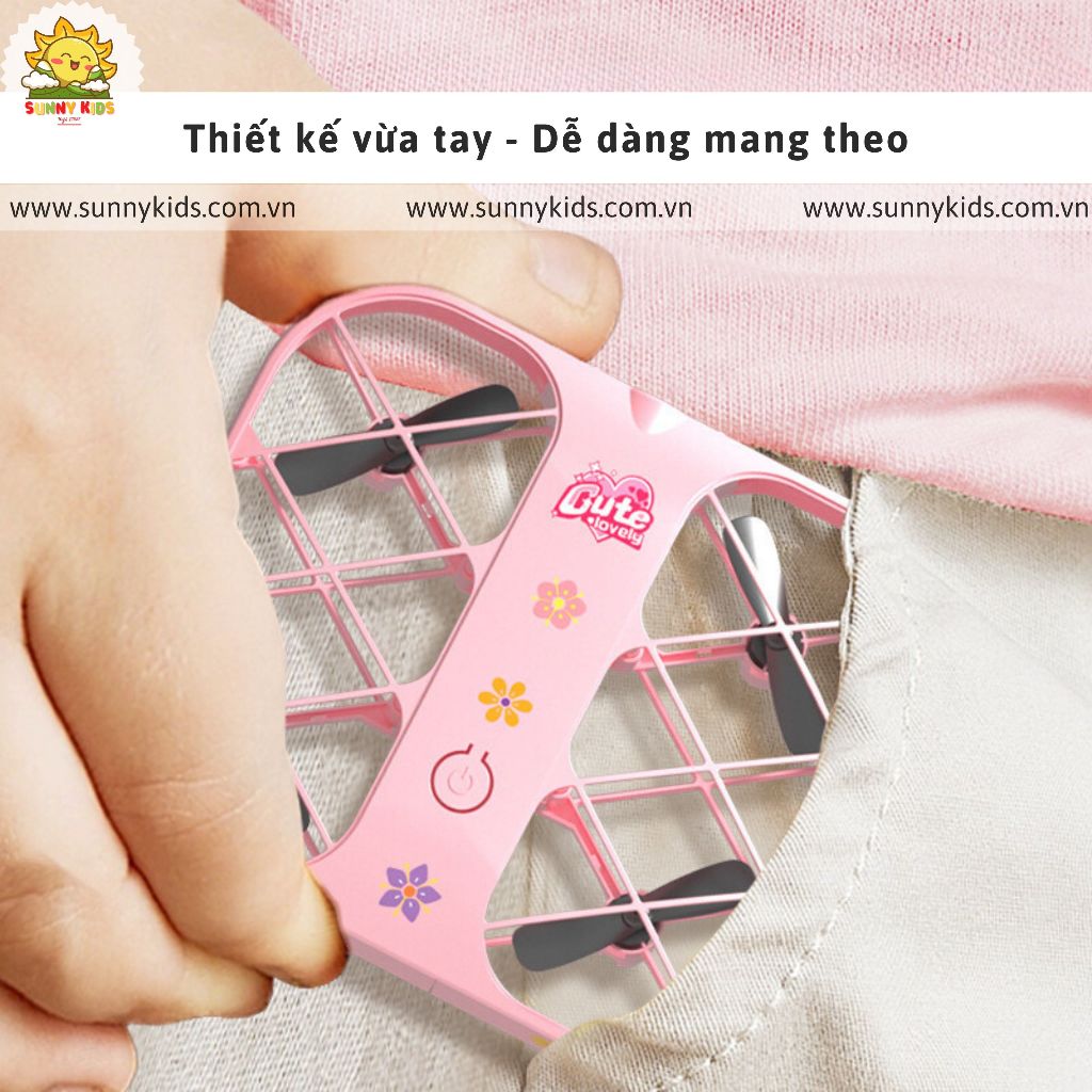 Drone Camera 4K H107 Màu Hồng cá tính, Sticker dễ thương, Đồ chơi Máy bay Điều khiển từ xa dành cho con gái - Sunny Kids | BigBuy360 - bigbuy360.vn
