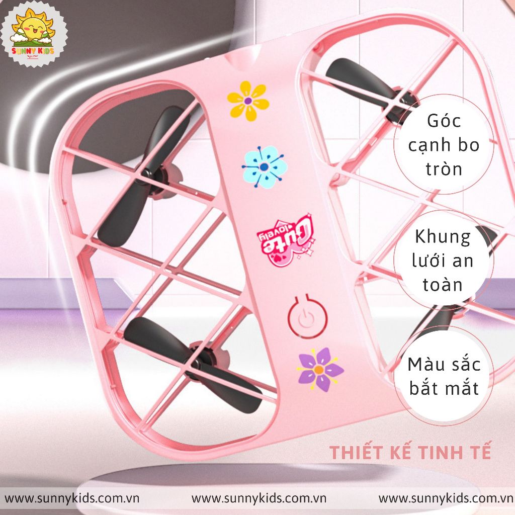 Drone Camera 4K H107 Màu Hồng cá tính, Sticker dễ thương, Đồ chơi Máy bay Điều khiển từ xa dành cho con gái - Sunny Kids | BigBuy360 - bigbuy360.vn