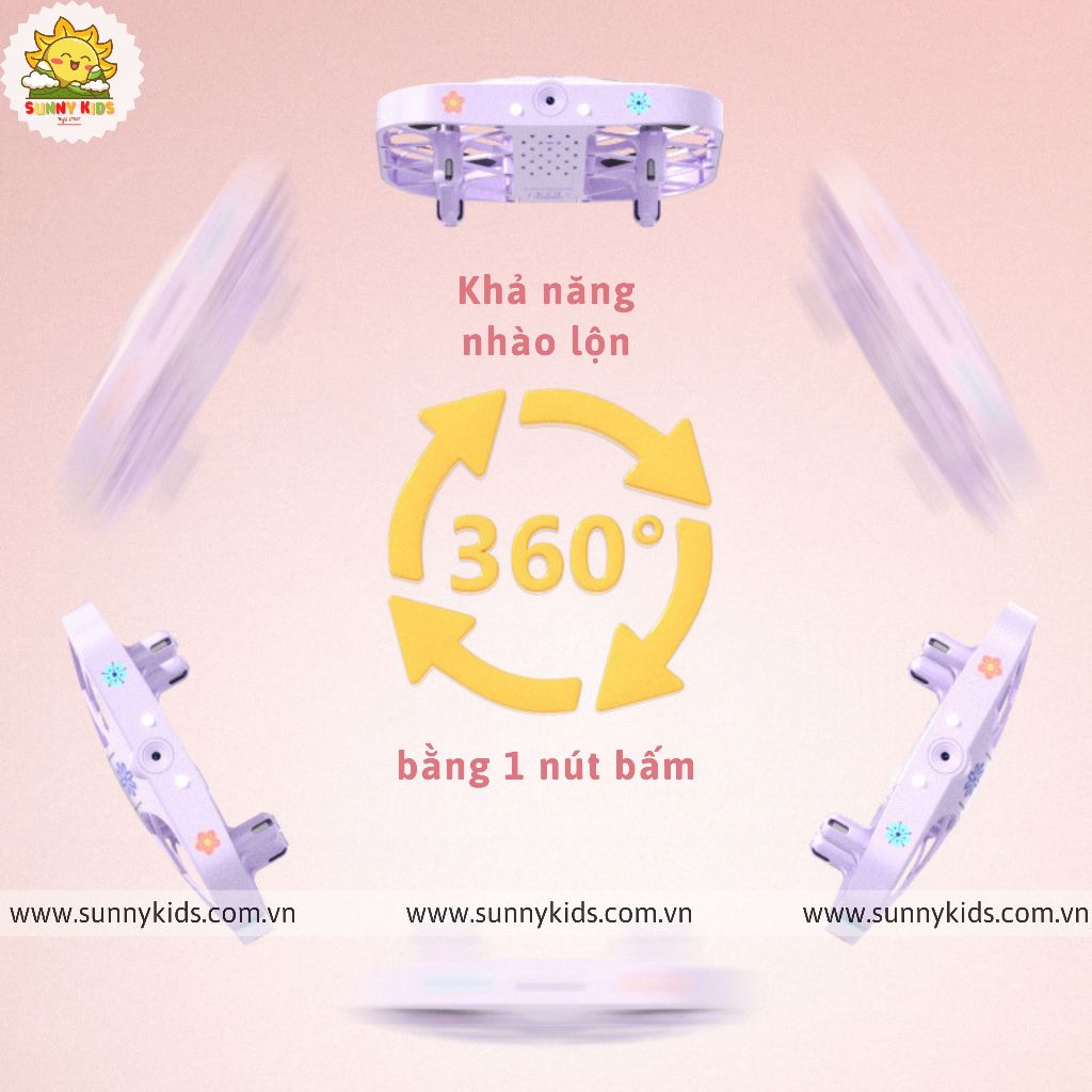 Drone Camera 4K H107 Màu Hồng cá tính, Sticker dễ thương, Đồ chơi Máy bay Điều khiển từ xa dành cho con gái - Sunny Kids | BigBuy360 - bigbuy360.vn