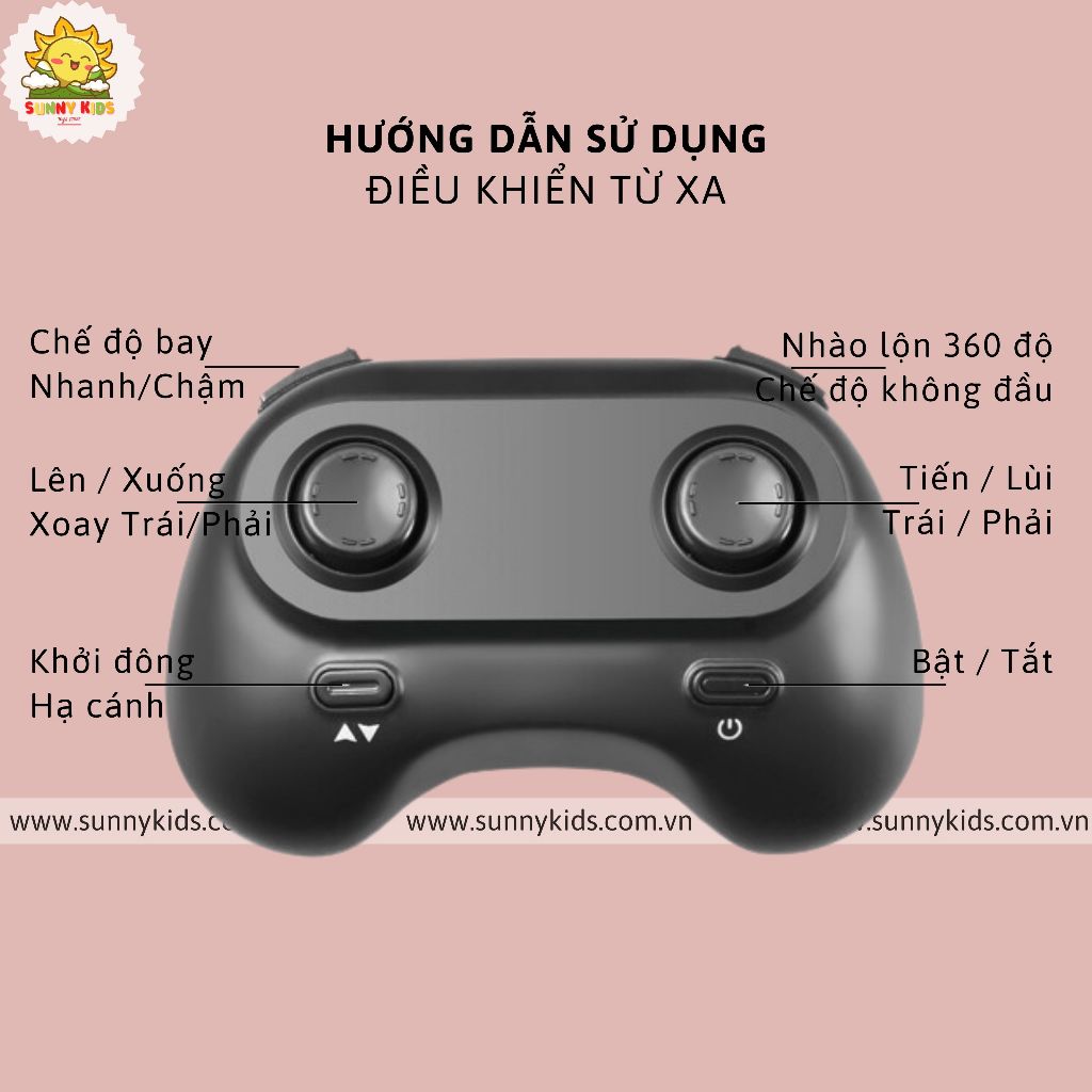 Drone Camera 4K H107 Màu Hồng cá tính, Sticker dễ thương, Đồ chơi Máy bay Điều khiển từ xa dành cho con gái - Sunny Kids | BigBuy360 - bigbuy360.vn