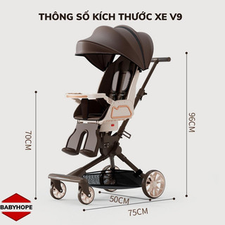 Xe đẩy V 9 gấp gọn cho bé 1 đến 3 tuôỉ  dùng đi chơi đi du lịch  tiện lợi bánh xe đảo chiều 360 độ 